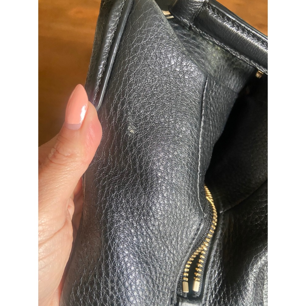 Coach Edie 31 Black Pebbled Leather Shoulder Bag Gold Hardware Hobo 57125 - Picture 10 of 15